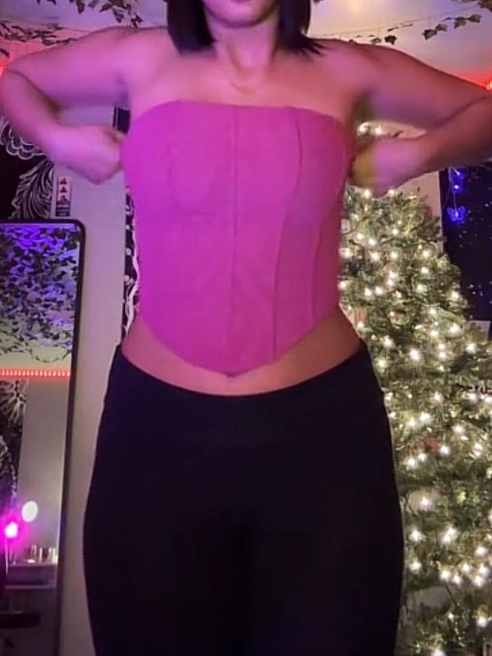 Windsor Strapless Pink Corset Crop Top